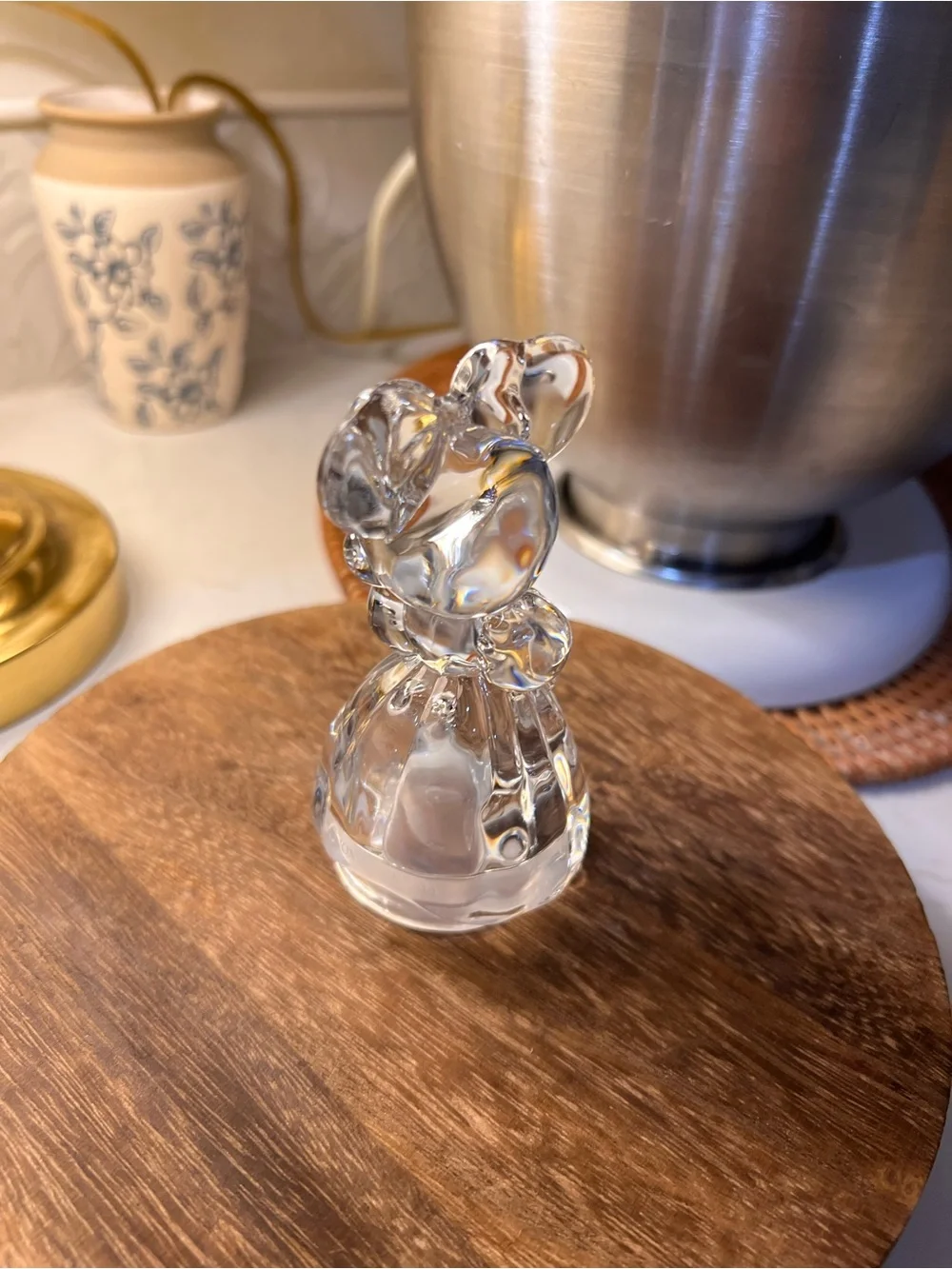 Vintage Lenox Crystal Mickey and Minnie Mouse salt&pepper shakers 4”